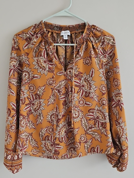 Evereve Tops - Evereve Tops | Britta Border Blouse Womens Extra Small Marigold Boho